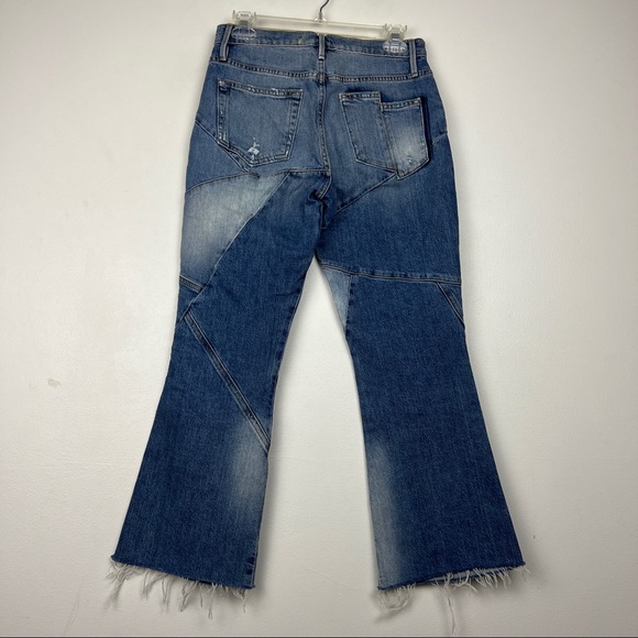 FRAME Sylvie Kick Boot Duncan Mixed Media Flared Jeans - Picture 6 of 8